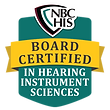 board certified in hearing instrument sciences badge