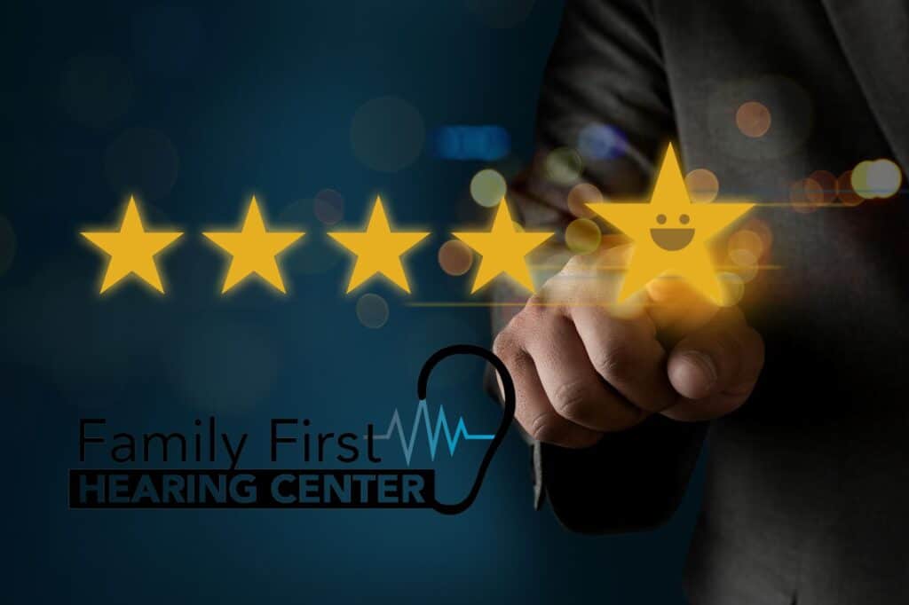 5 star review graphic with company logo