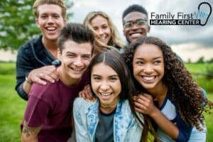 group of teens smiling