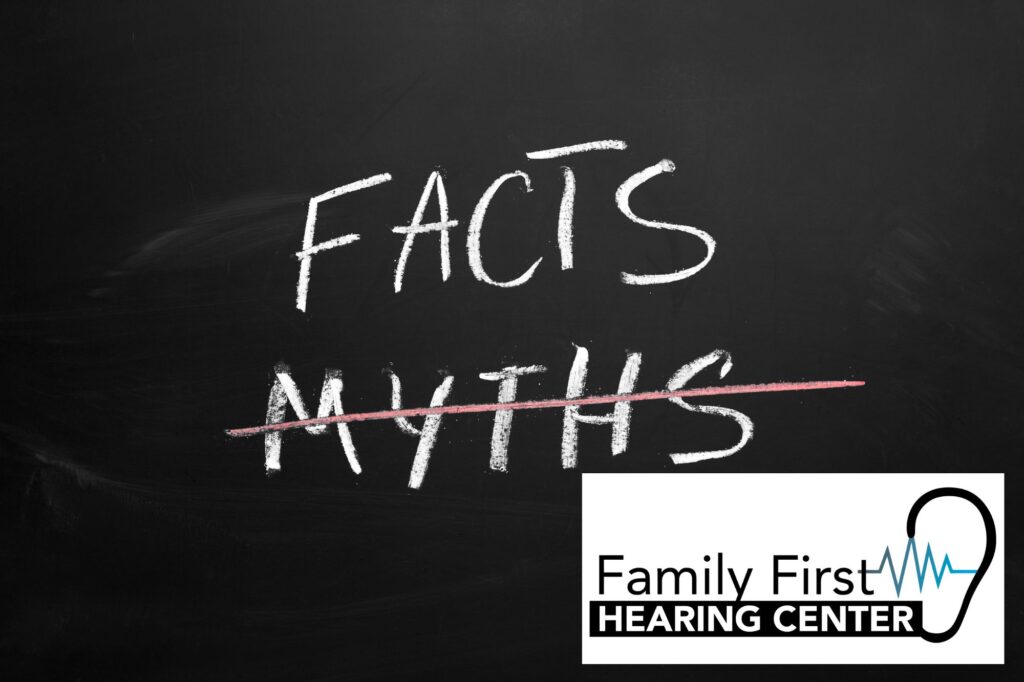 a blackboard with the work myths crossed out and the word facts written above it