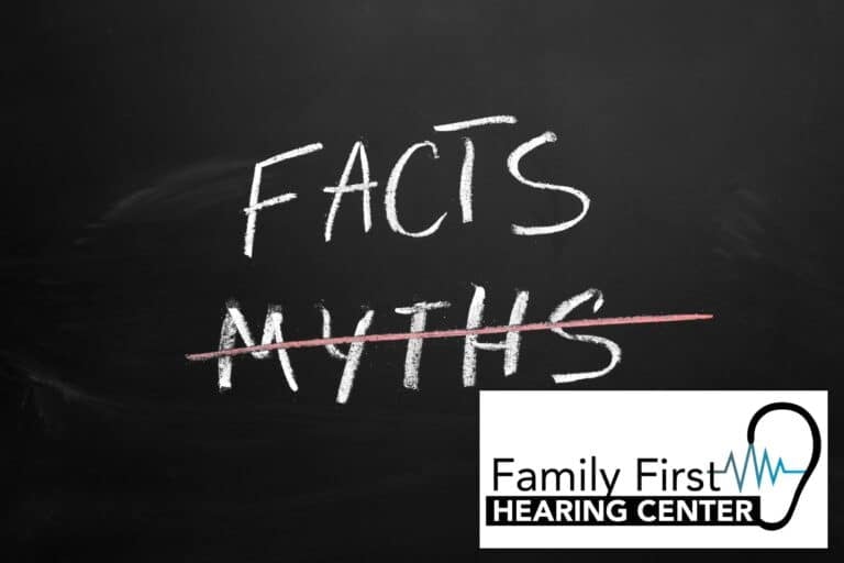 a blackboard with the work myths crossed out and the word facts written above it